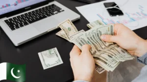 A financial analyst reviewing Pakistan interest rate forecast data on a computer screen