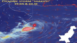 coastal storm clouds over Sindh weakened storm isolated rain coast”