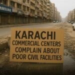 Karachi commercial centers crisis with flooded streets and power outages affecting businesses