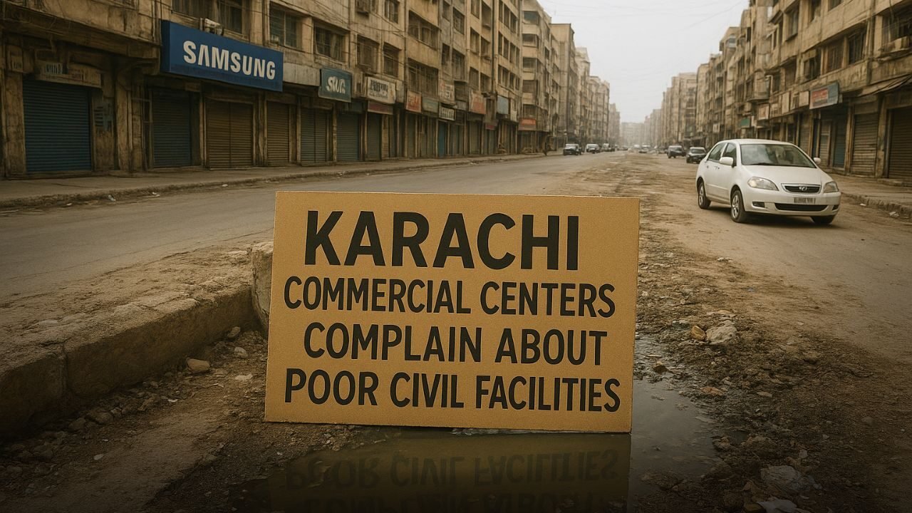 Karachi commercial centers crisis with flooded streets and power outages affecting businesses
